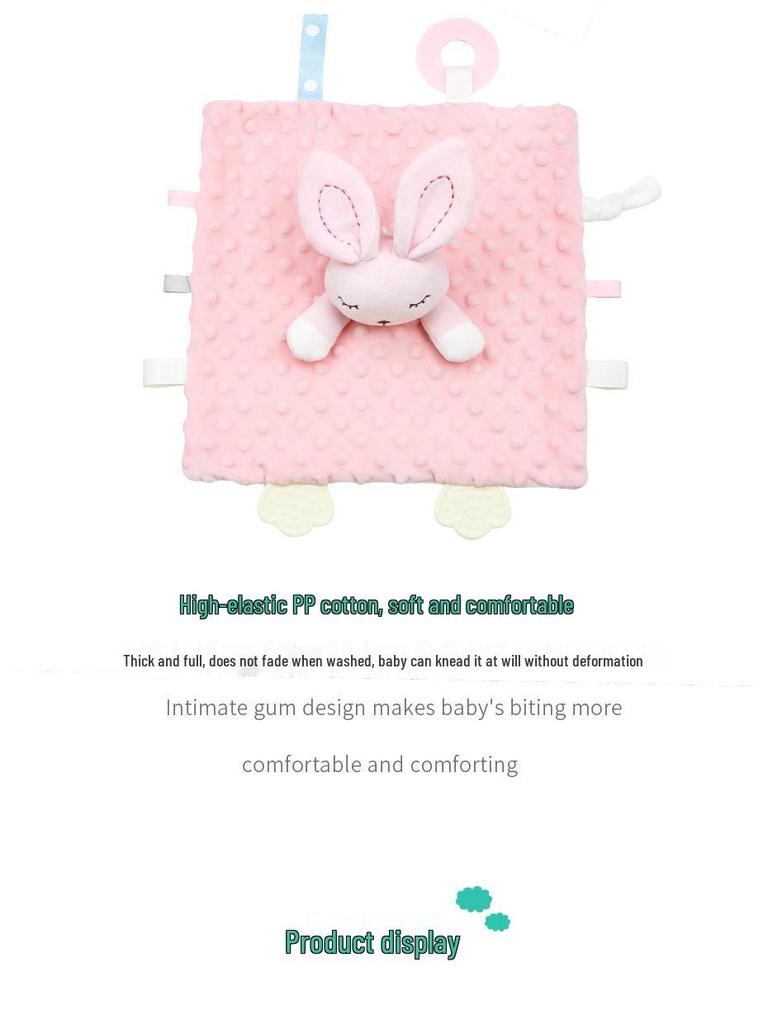 BBSKY Baby Animal Plush Toy: Cartoon Soothing Towel & Silicone Teether Rattle