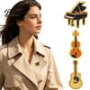 Decorative Pins for Backpacks Bags Music Lover Brooch, Guitar Violin Piano Lapel Pins, Metal Theme Jewelry Women Musical Instrument Emblem Badge