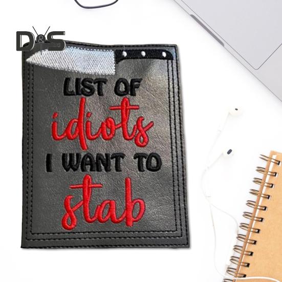 

Юмористическая обложка для ноутбука с буквенным принтом, вышитая обложка из искусственной кожи, размер А6, обложка для журнала, чехол для ноутбука A