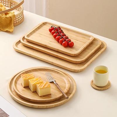 Natural Oak Solid Wood  Rectangular Wooden Japanese Tableware Household Fruit Tray Wooden Tea Tray Hot