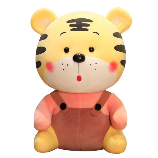 

Chinese New Year Tiger Festive Three-dimensional Facial Expression New Year Gift Collection Chinese Zodiac Tiger Plush Toy for 2022 23cm розовый