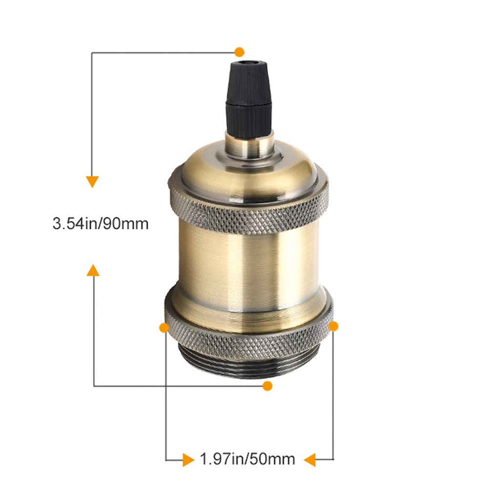 2 Pack E27 Edison Pendant Light Socket Vintage Industrial Hanging Lamp Holder For DIY Decorative Lighting Fixtures