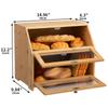 Caja de Pan Magnética de Bambú con Tapa - Reutilizable, Organizador Cuadrado de Almacenamiento para Cocina en Encimera