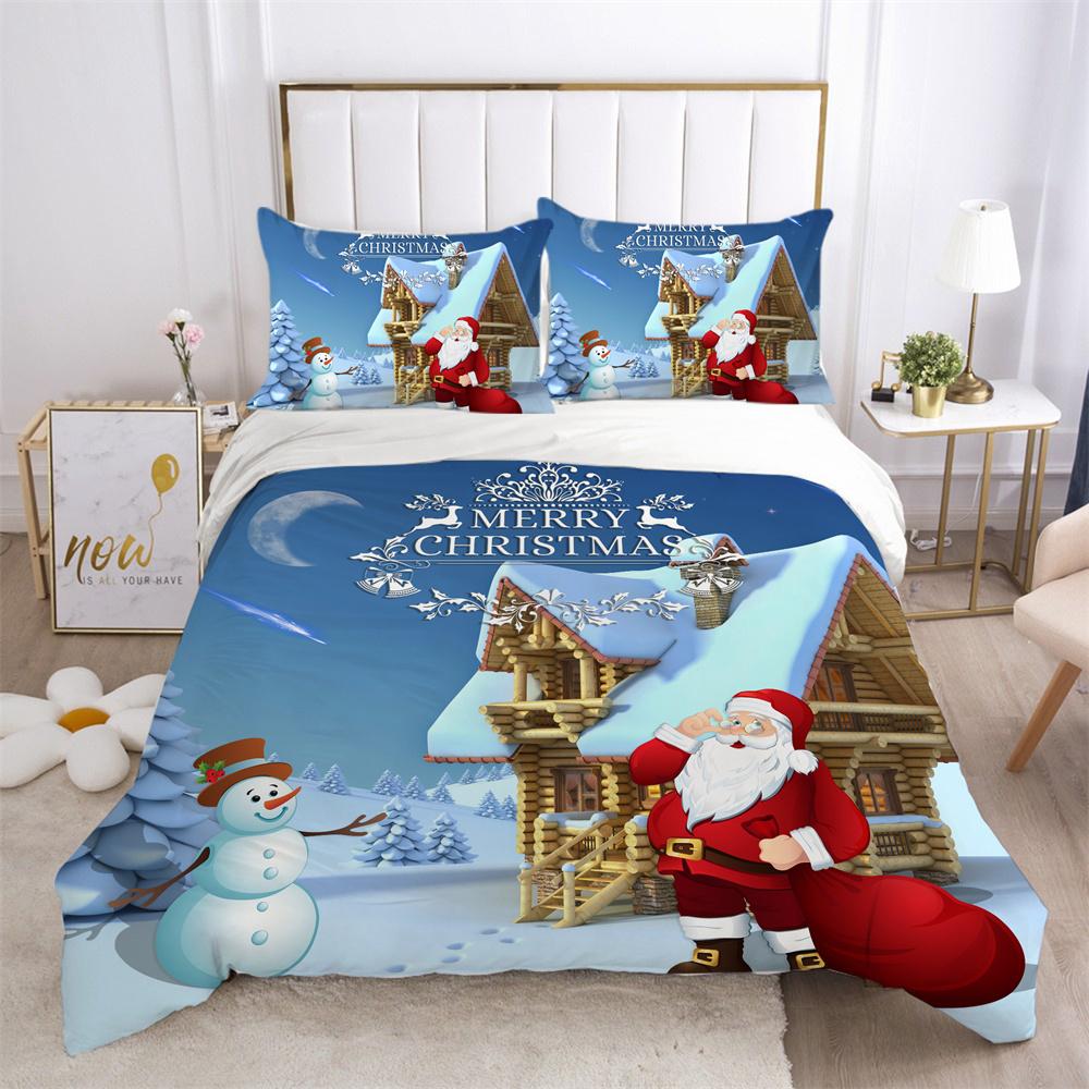 Merry Christmas Duvet Cover Sets Beautiful Printing Fashion Pillowcase Girl Bedding Suit Twin Size Home Textiles