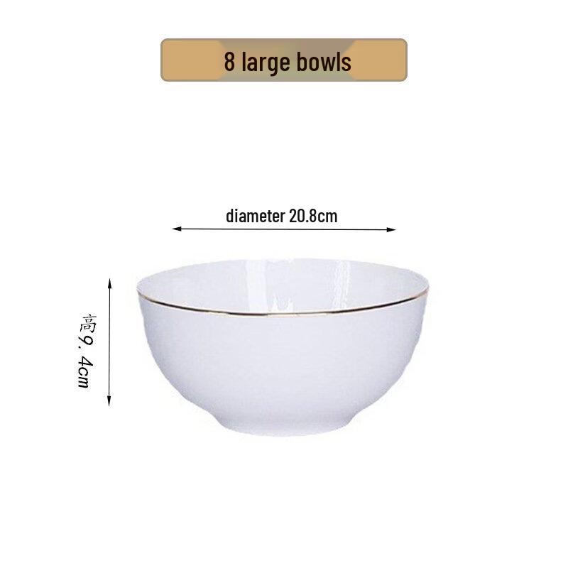 Abay Gold Rim Bone China Dinner Bowl