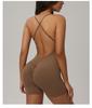 Spring And Summer Tight Yoga Cross Suspender Beautiful Back Jumpsuit Shorts For Women