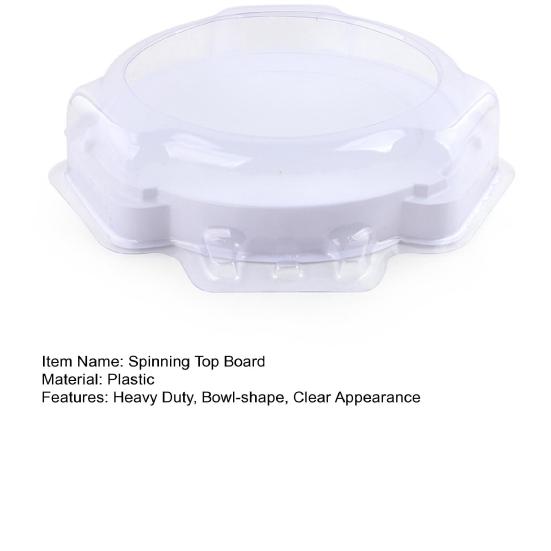 Spinning Top Battle Board Clear Plastic Heavy Duty Bowl-shape Multiplayer Kids Toddlers Gyro Battle Spinner Toy Training Field Stadium
