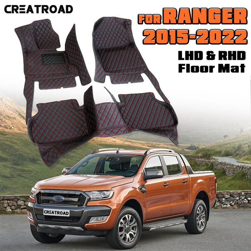 Car Floor Mats For Ford Ranger 2015 2016 2017 2018      Auto Automobile Carpet Cover Interior Accessories