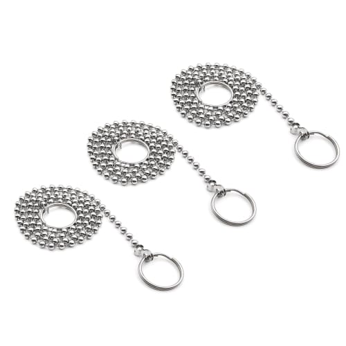Zthluyc Bath Chain, Bath Plug Chain, Bath Ball Chain, Bath Plug Chain, 304 Stainless Steel, Bath Tap Chain, Double Rings on Both Ends, Total Length 74