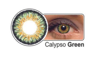 Celebration Color Yearly Coloured Contact Lenses 1 Pair (Calypso Green,-4.00)