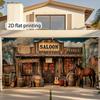 1 Piece, 2D Flat, Western Ranch Garage Door Banner - Wild West Decoration, Suitable for Cowboy-themed Events - Home Decor, Wsj