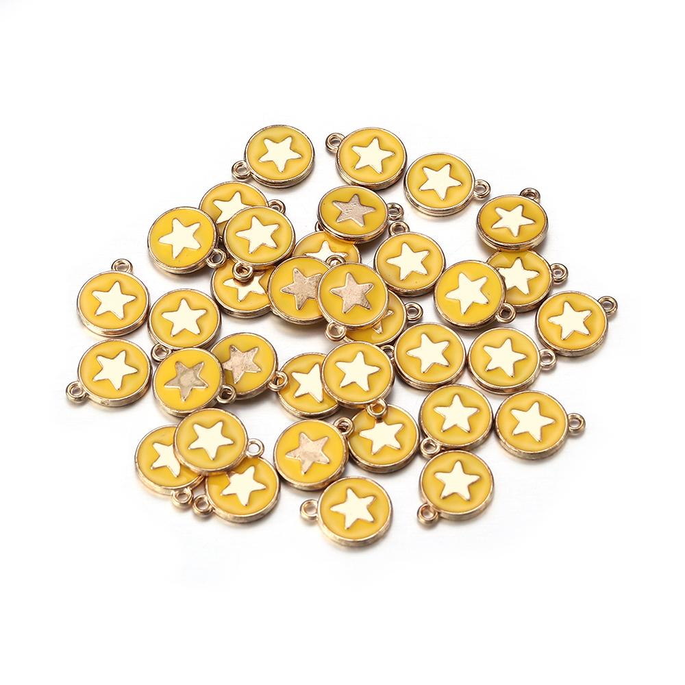 10pcs/lot Alloy Star Charms Color Drop Oil Charm Bead for Jewelry Making DIY Necklace Pendant Earrings Handmade Accessories