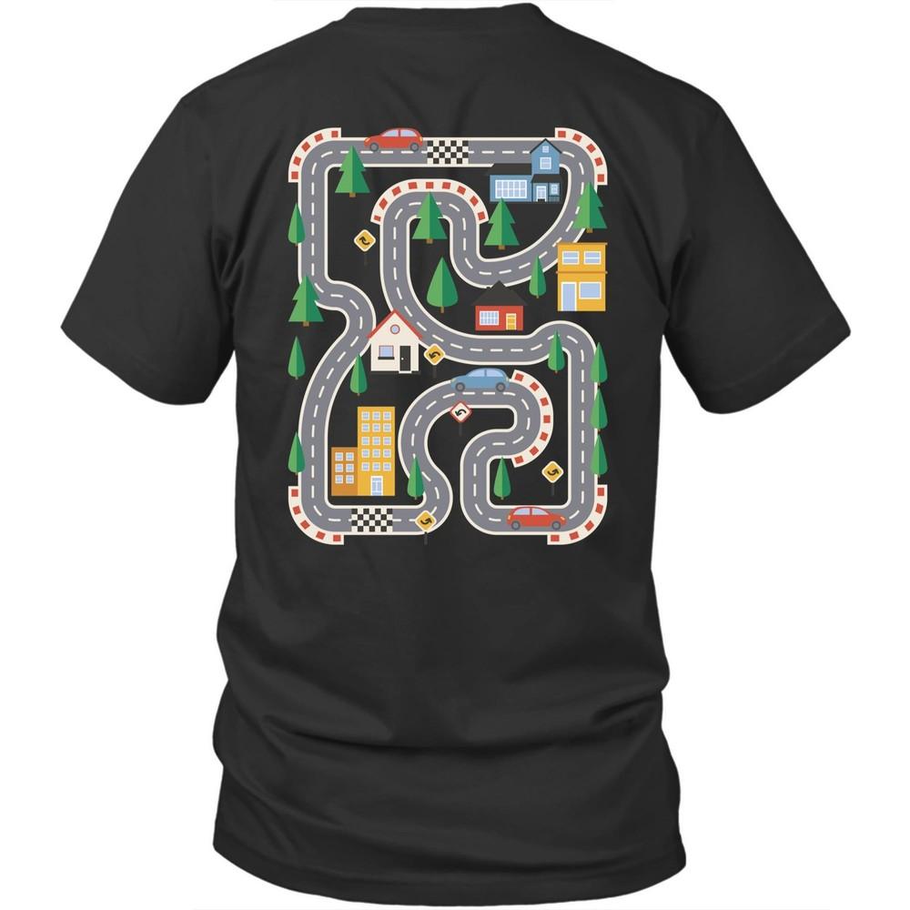 

Printed On Back Father Playmat Race Car Track Dad Unisex Shirt Gift M