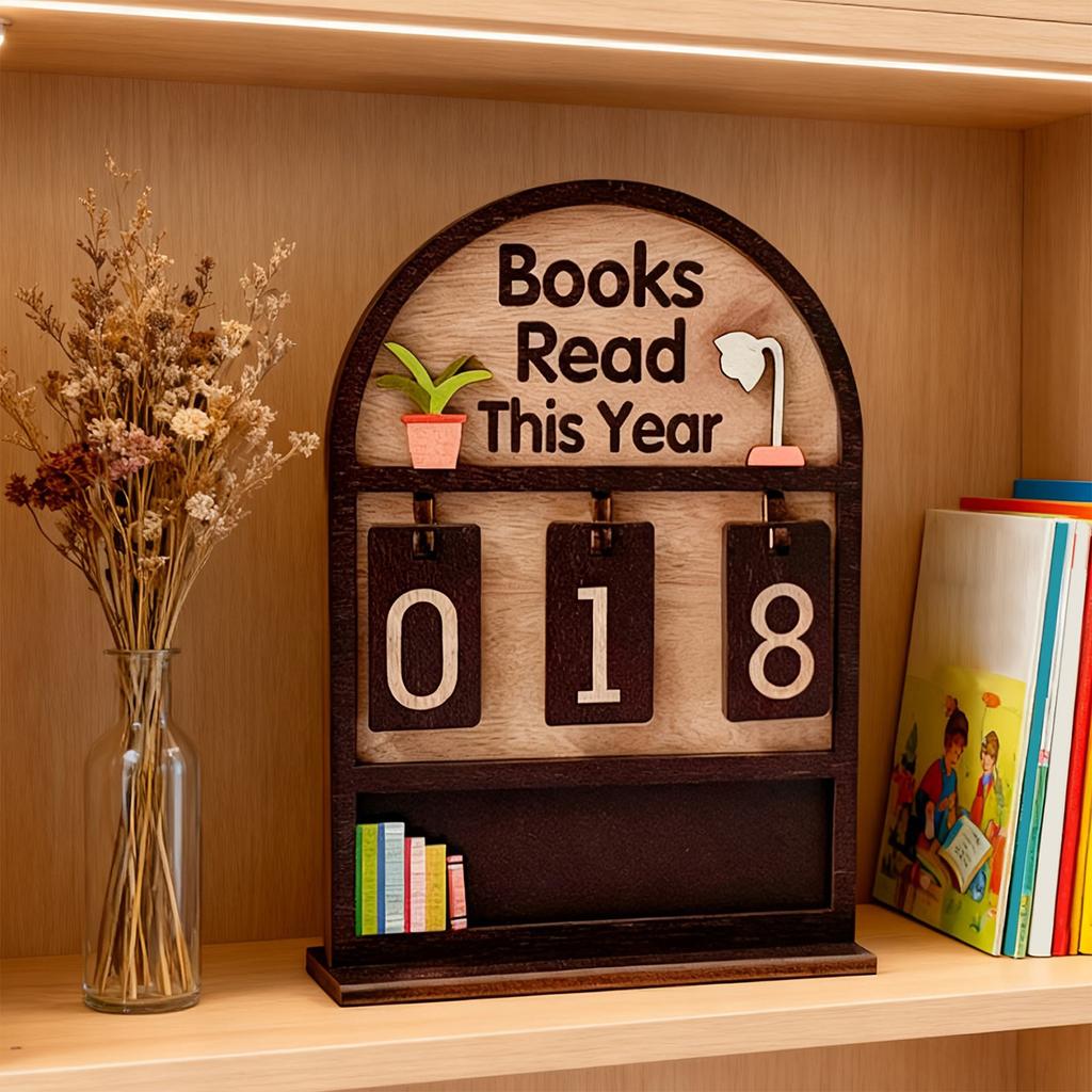 Wooden Reading Counter, Reading Book, Statistician, Desktop Decoration Gift