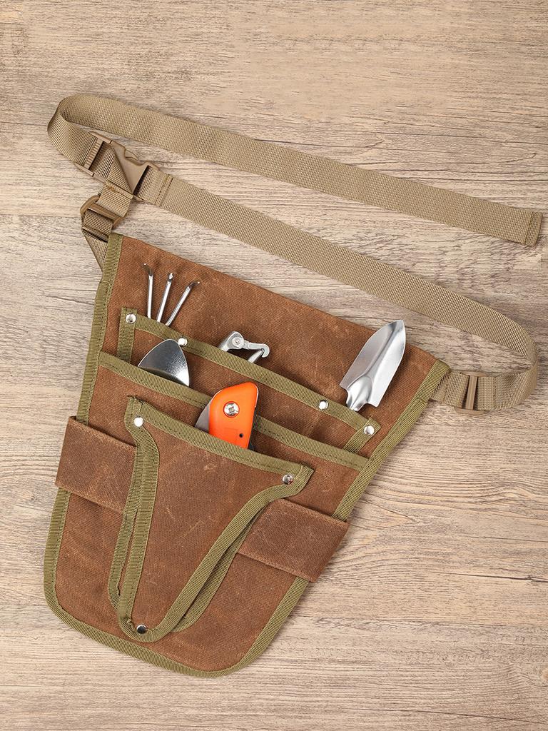 Garden Tool Belt Pouch Canvas Belt Tool Bag with Multiple Pocket Storage Waterproof Portable Men Women Durable Tool Bag