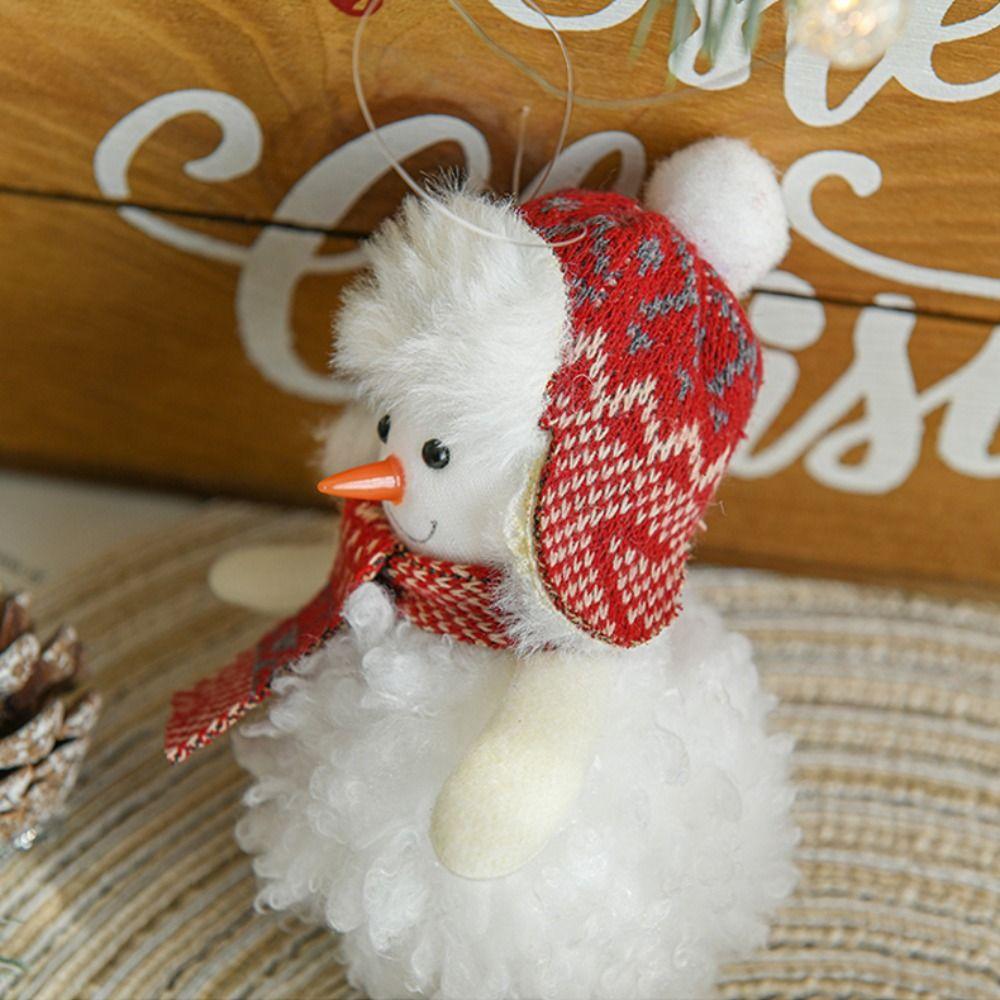 Cute Christmas Plush Snowman Pendant Xmas Ornament Christmas Tree Pendant  New Year