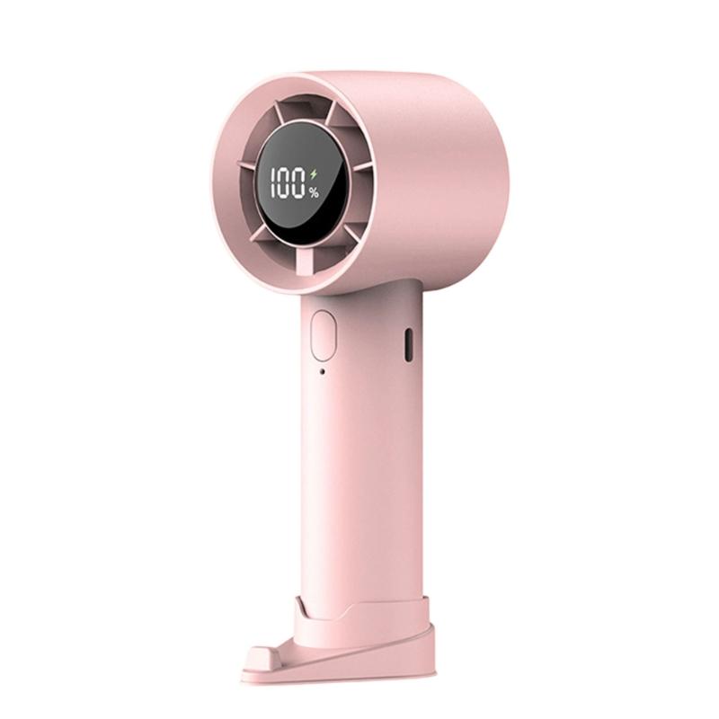 USB Rechargeable Handheld Fan Electric Adjustable Speed Fan 1200mAh Battery Cooling Device with LED Digital Display