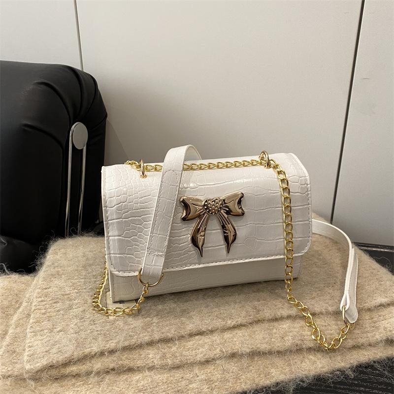 Piccola Cravatta a Papillon Quadrata Borsa a Tracolla Semplice ed Elegante a Spalla Singola