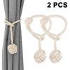 1 Pair Home Curtain Tiebacks Hand Knitting Cord Rope Holdbacks