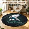 Runder Teppich Benutzerdefinierter NamePhiladelphia Eagles Muster Rutschfester Teppich Wohnbodendekoration