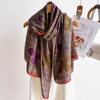 Ženy Hedvábný Zimní Šátek Luxusní Design Potisk Lady Plážový Šátek Šály Módní Hladký Foulard Dámský hidžáb
