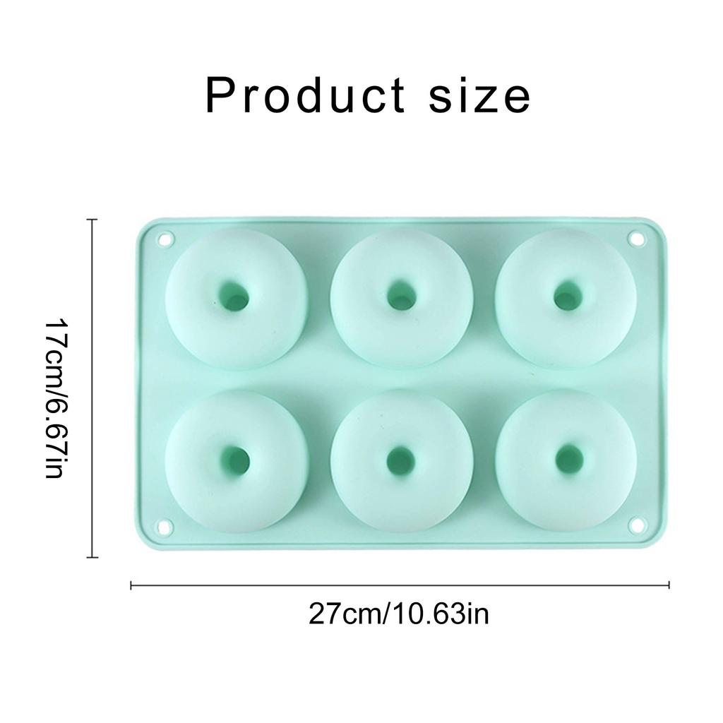 6 Cavity Food Grade Silicone Doughnut Baking Pan Donut Mold Nonstick Heat Resistant Baking Biscuit Mold Baking Tray