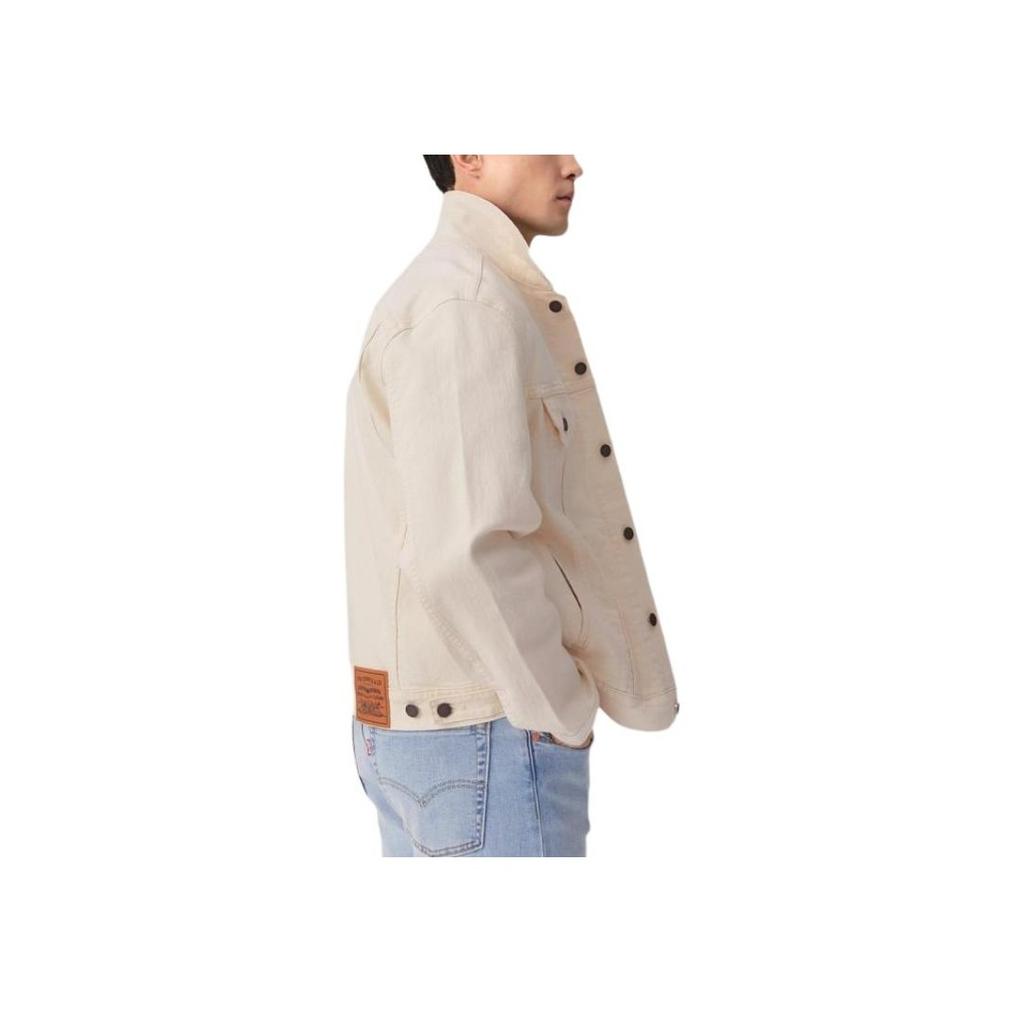Levis Loose Casual Comfortable Lapel Long Sleeve Work Jacket Men Jackets Beige 002Y2-0001