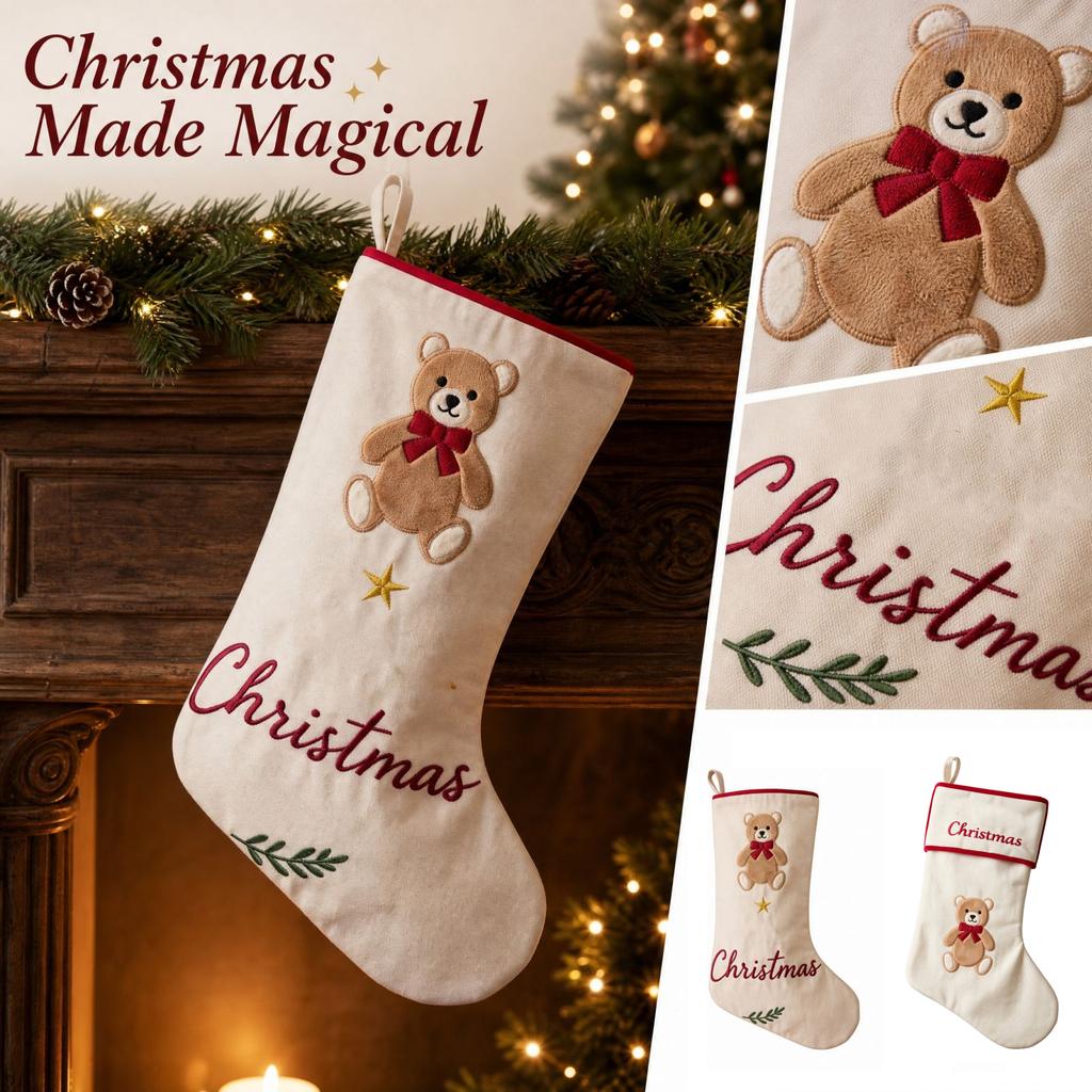 Christmas Stocking Ornaments for Tree - Holiday Hanging Sock Decorations for Parties