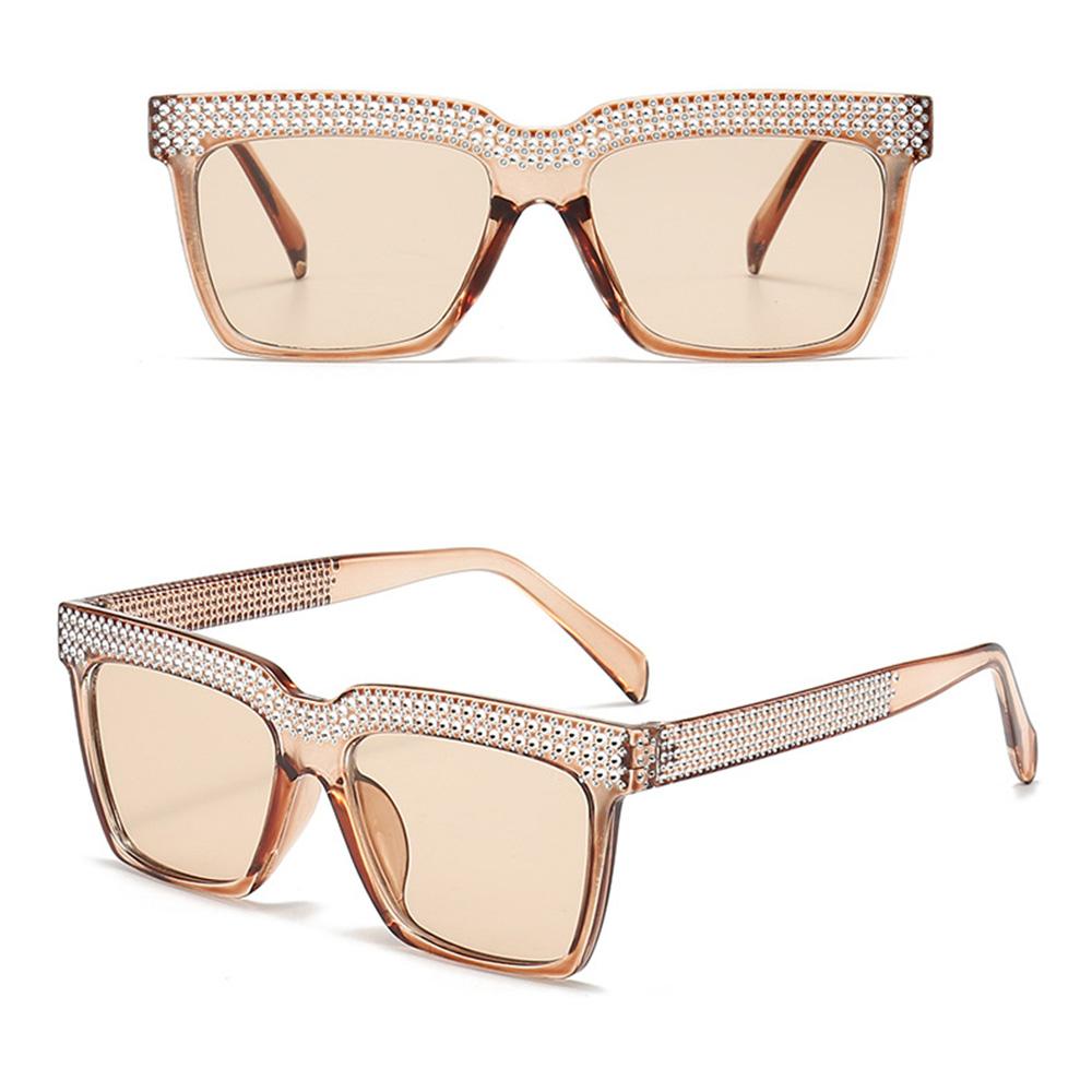 Luxury Crystal Diamond Sunglasses Women Unique Square Fashion Sun Glasses Full Frame High Quality Durable Eyewear Goggles UV400