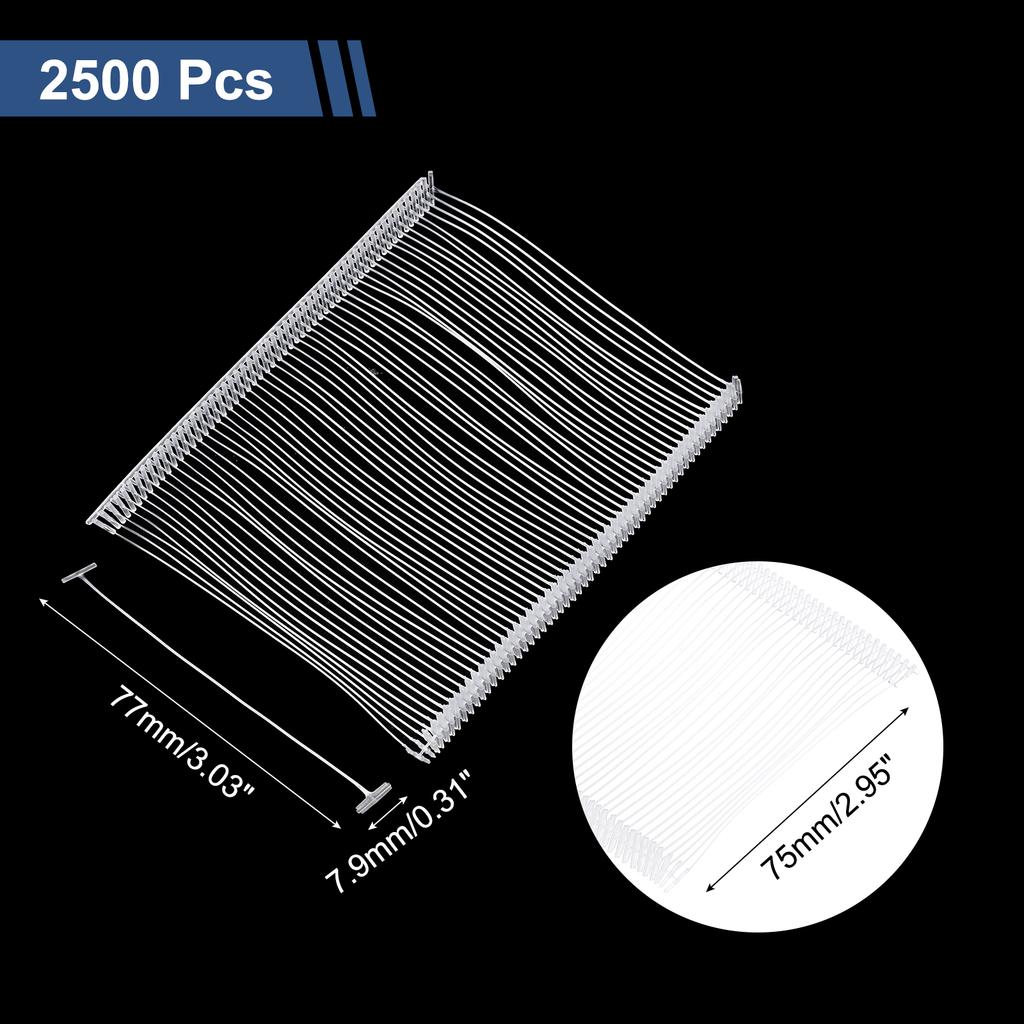 2500 Pack Clear Standard Tagging Fasteners,Plastic Regular,Standard Label Gun Price Tagging Barbs for Garment Price Tag Label