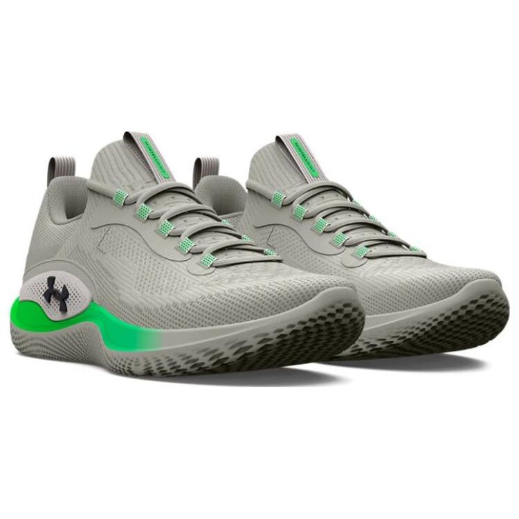 Under Armour Flow Dynamic White Clay Green Screen Men Sneakers Cream Black 3026106-300