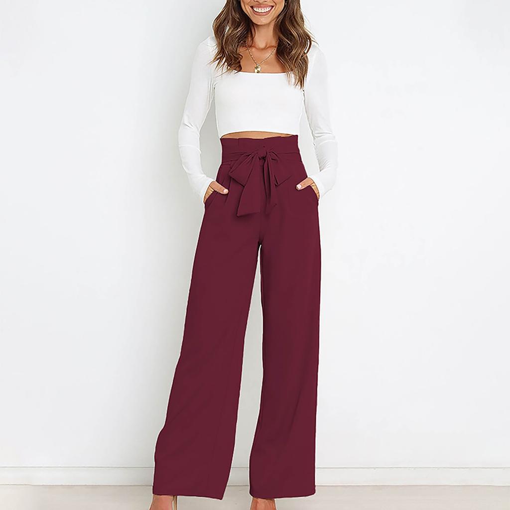 Damen Casual Arbeitsplatz Temperament Hose Locker Gerade Hosen Hosen