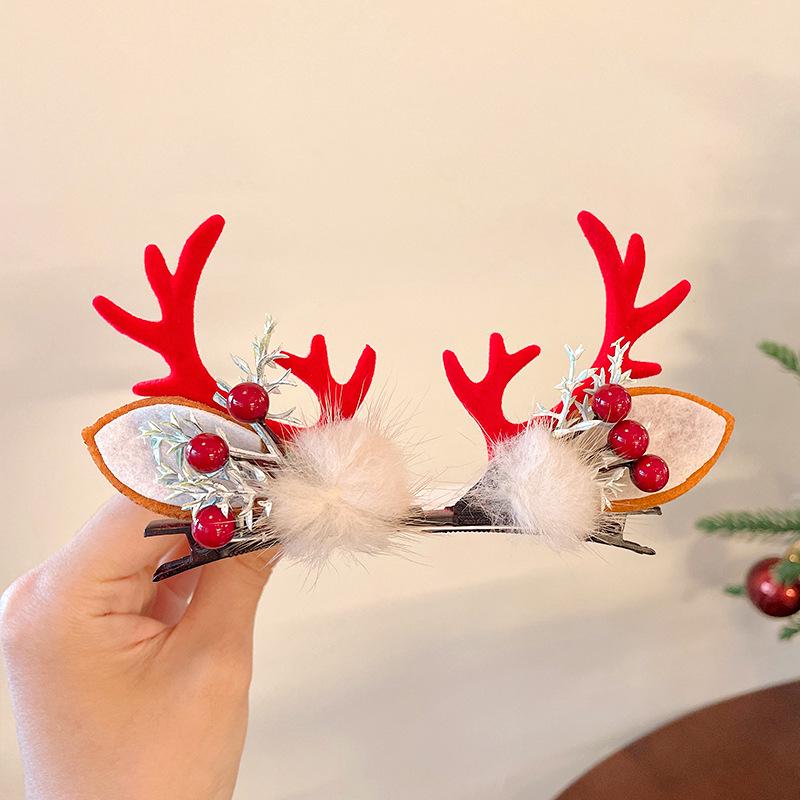 Christmas Antler Hair Clips for Girls - Holiday Party Hair Accessories for Children
