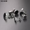 ICAM Fashion Bohemian Vintage Earrings Jewelry Cute Black Geometric Round Stainless Steel Stud Earring Best Gift for Women Girl