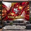 Wall Hanging Tapestry Custom NameSan Francisco 49ers Pattern Personalized Printed Fabric Wall Decor