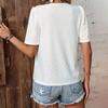 V-neck Women's Summer New Style T-shirt with Lace Patchwork Design