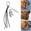 Metallic Alloy Keychain With Feather Tassels Design Versatile Bag Backpack Decoration Sturdy Fashion Jewelry Accessory