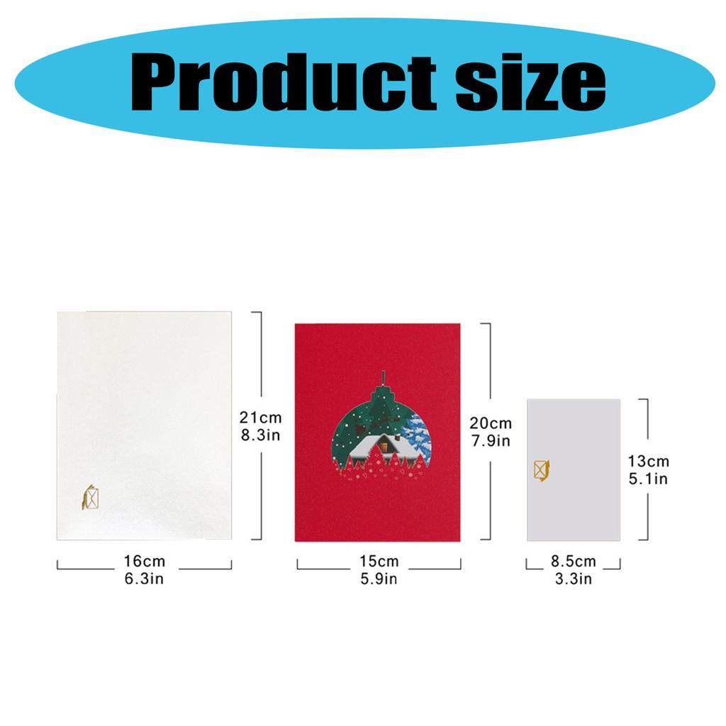 Felicitare de Crăciun 3D Pop Up Sezonală Felicitare de Crăciun 3D din Hârtie Cu Muzică Liniștitoare și Lumini Radiante