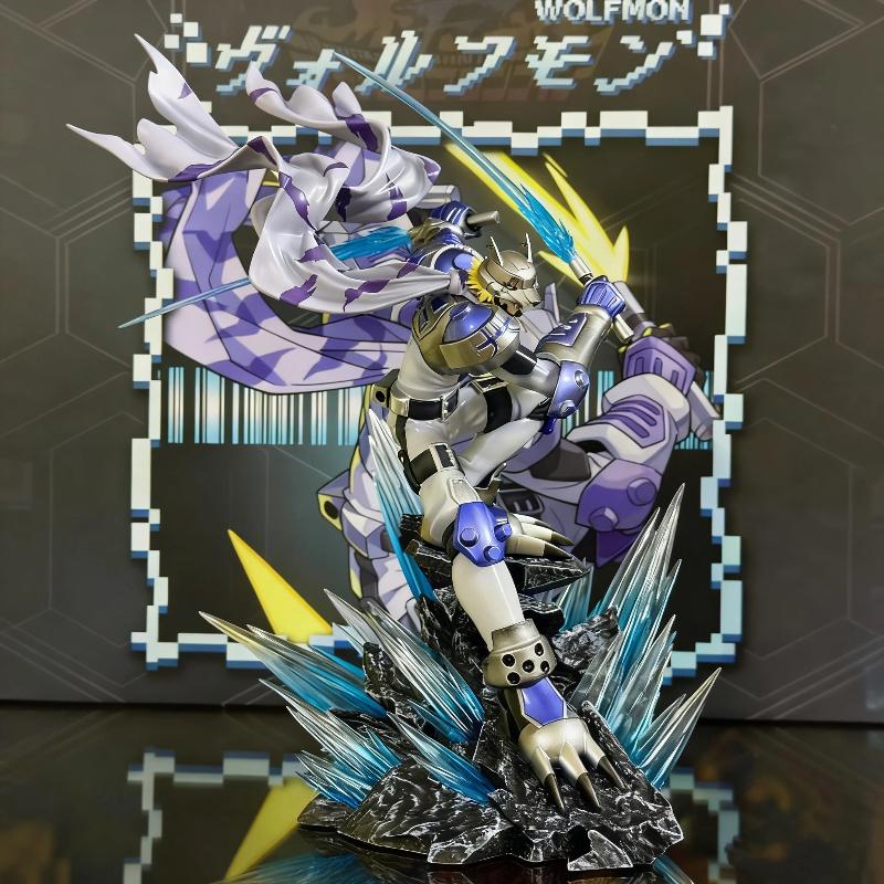 New Digimon Agunimon Garurumon 26cm Action Figures PVC Exquisite Statue Collectible Anime Model Toy Computer Case Decor Boy Gift Premium Quality