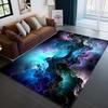 3D Illusion Floor Mat Modern Galaxy Outer Space Star Pattern Mat Machine Washable Fantasy Mat Suitable Home Living Room Decor