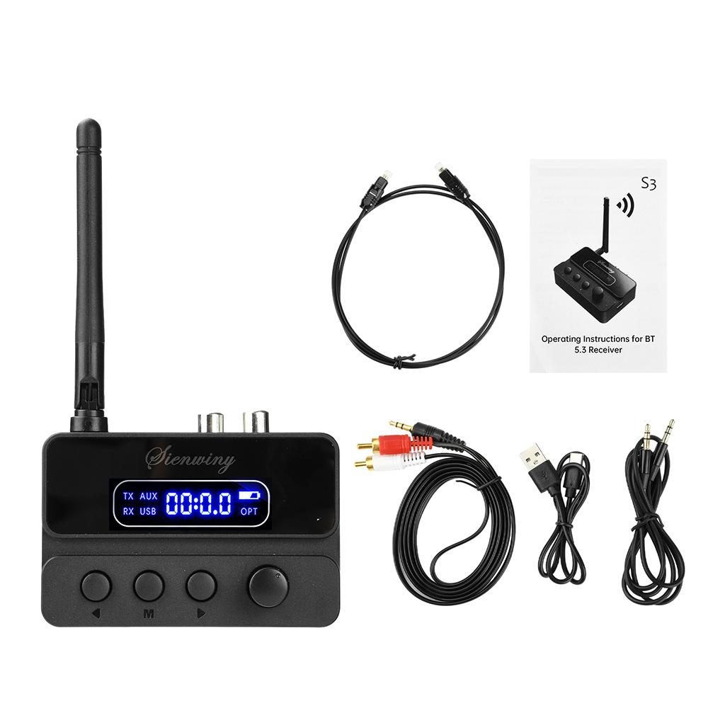 2-in-1 Transmitter DC5V BT5.3 Receiver Transmitter 3.5mm AUX/RCA Audio Transmission Transceiver Audio Adapter For TV PC Speaker