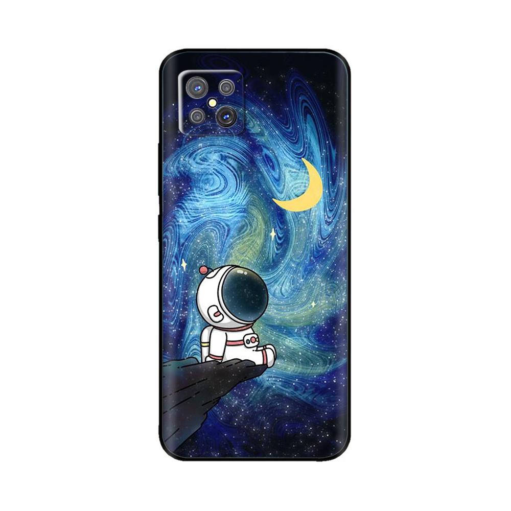 For Oppo Reno4 Z 5G Case Cute Cartoon Painted Black Silicone Soft TPU Back Cover For OPPO A92S Phone Back Bumper Shell Bag Coque
