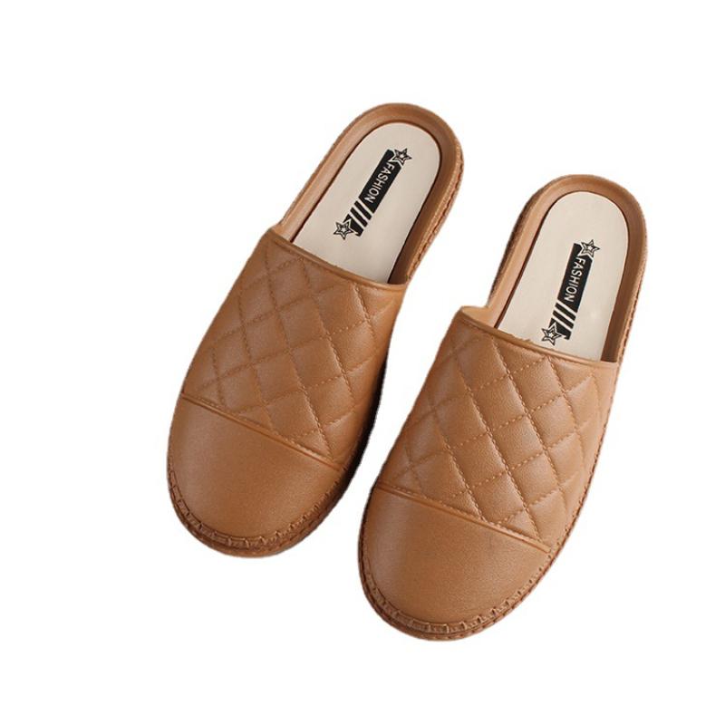 Fashion 2024Women Slippers New Solid Color PVC Soft Sole Fashion Sandals Female Casual Flat Outdoor Non-slip Baotou Beach Slides