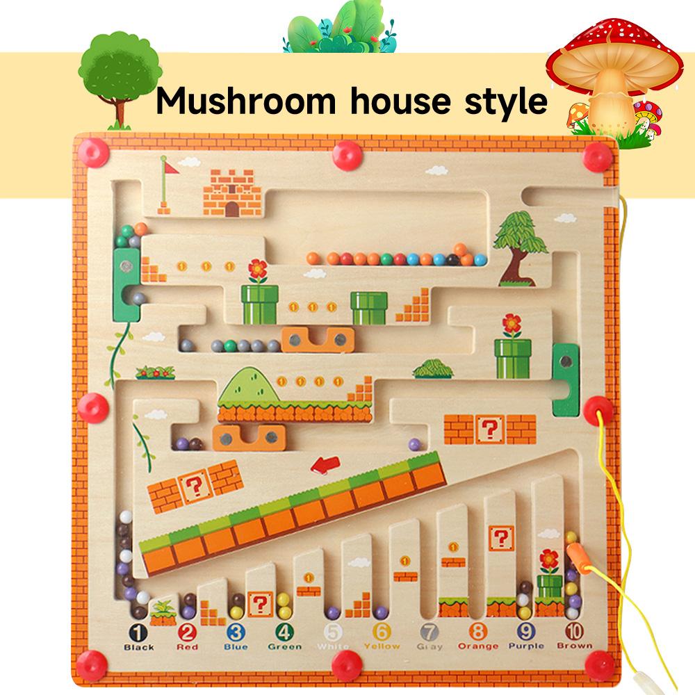Learning Education Toys Children Wooden Magnetic Color and Number Maze  Color Matching  Wooden Toys Gift for Kids