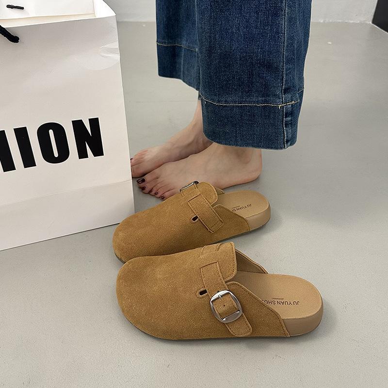 

Slippers women wear spring new thick-soled bag head half slippers soft bottom one pedal lazy slippers 40