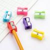 Mini Rectangular Single-Hole Colored Plastic Pencil Sharpener for Primary Students