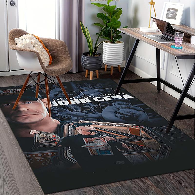 John Cena Chair Mat: WWE Wrestling Decor, Home Office Carpet Gift for Fans Perfect for Bedroom, Living Room, Various Rooms
