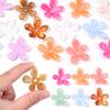10Pcs Irregular Flower Acrylic Beads Dual Color Flower Spacer Beads Charms Bead Caps For Jewelry Making Diy Bracelet Necklace