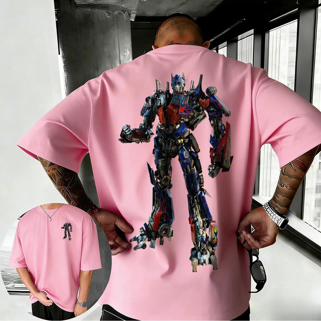 202526 Summer Transformers Graphic 100 Cotton Printed Tshirt for Men Hasbro Brand Children and Unisex Breathable Loose Casual