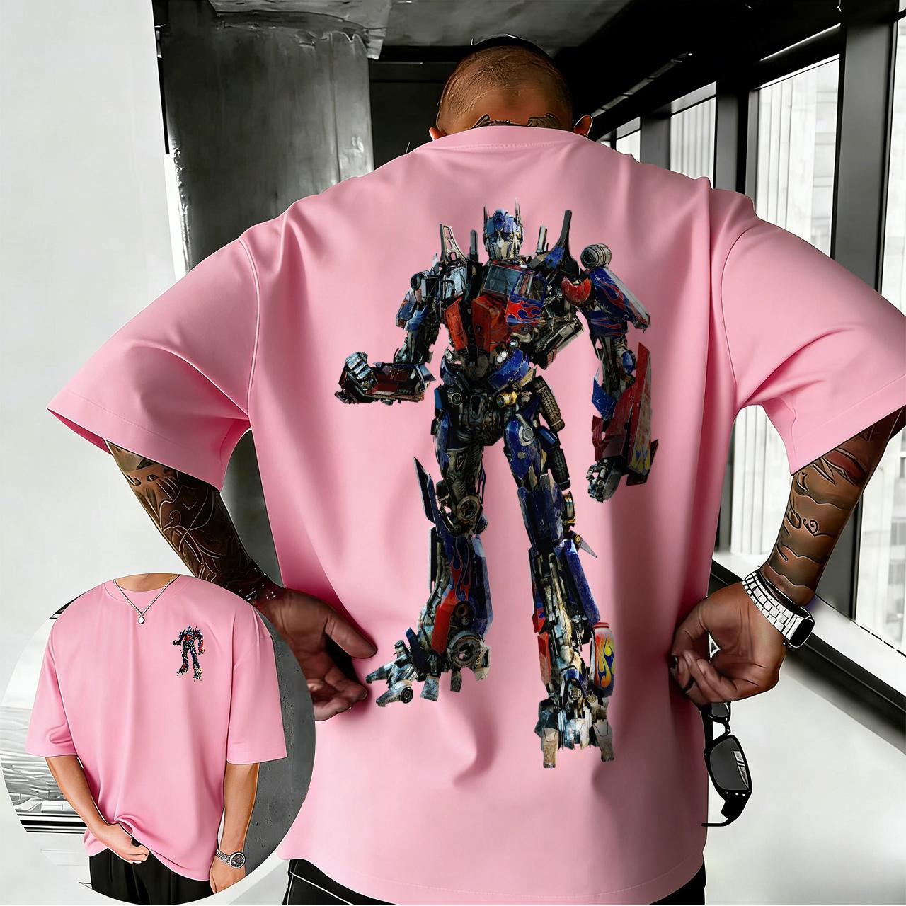 

202526 Summer Transformers Graphic 100 Cotton Printed Tshirt for Men Hasbro Brand Children and Unisex Breathable Loose Casual 4XL